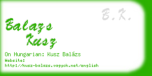 balazs kusz business card